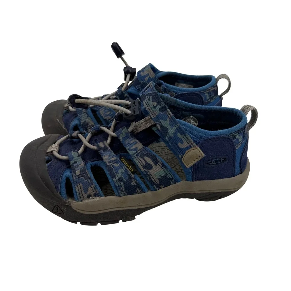 Keen Newport H2 Sandal Kids Size 12 Blue Camo Waterproof 1026269